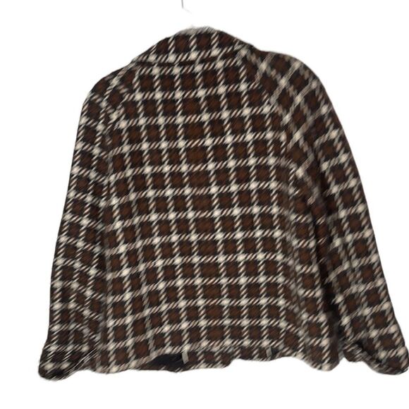 Banana Republic 99% Wool Brown/Black Plaid/Houndstooth Jacket. Size Medium. - Picture 6 of 9